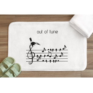 Out of Tune, Toucan & Songbirds Musical Staff Bath Mat