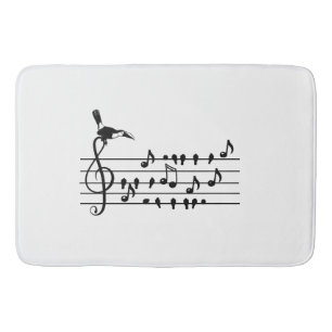 Out of Tune, Toucan & Songbirds Musical Staff Bath Mat