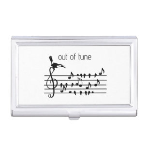 Out of Tune, Toucan & Songbirds Musical Staff Business Card Case