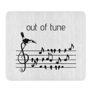 Out of Tune, Toucan & Songbirds Musical Staff Cutting Board