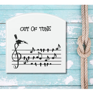 Out of Tune, Toucan & Songbirds Musical Staff Door Sign