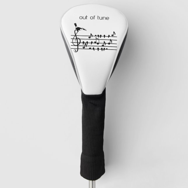 Out of Tune, Toucan & Songbirds Musical Staff Golf Head Cover (Front)