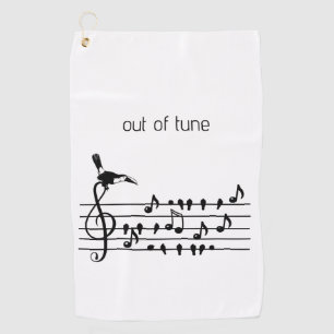 Out of Tune, Toucan & Songbirds Musical Staff Golf Towel