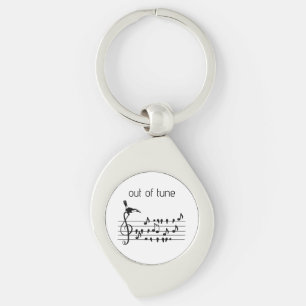 Out of Tune, Toucan & Songbirds Musical Staff Keyc Keychain