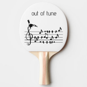 Out of Tune, Toucan & Songbirds Musical Staff Ping Pong Paddle