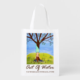 Out Of Water Mermaid Art Promotional Value Grocery Bag