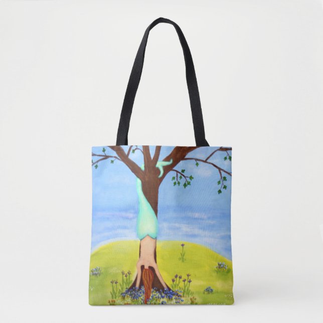 Out Of Water Mermaid Art Tote Bag (Front)