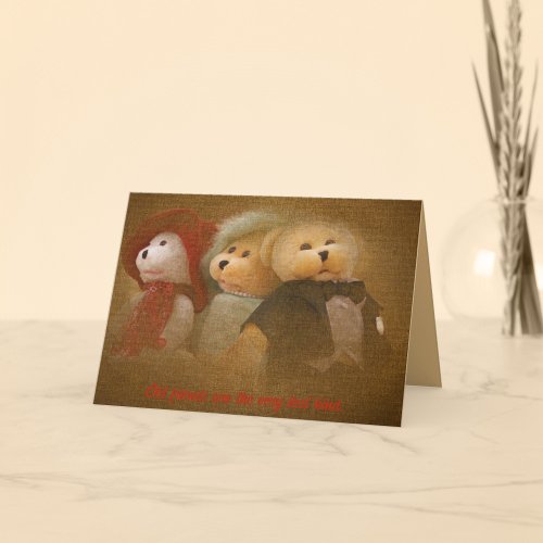Out On The Town Bears Valentine  Holiday Card