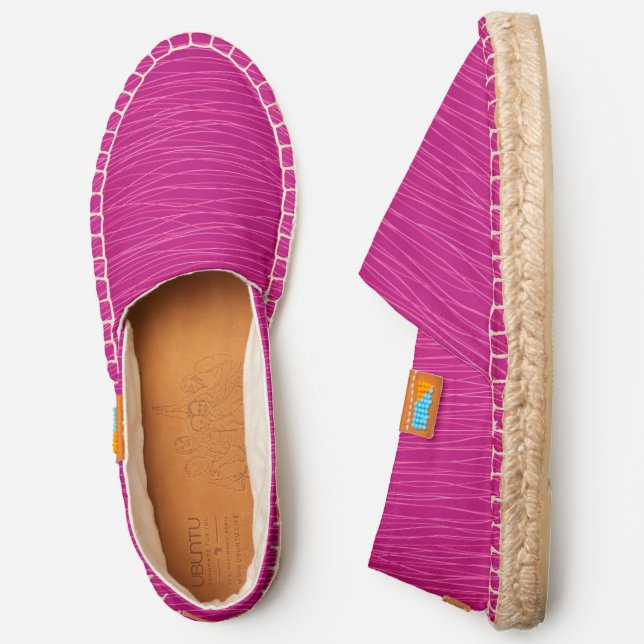 Out On The Town Chic Magenta Pattern Espadrilles (Side)