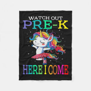 Out Pre-k Here I Come Unicorn Back To School  Fleece Blanket