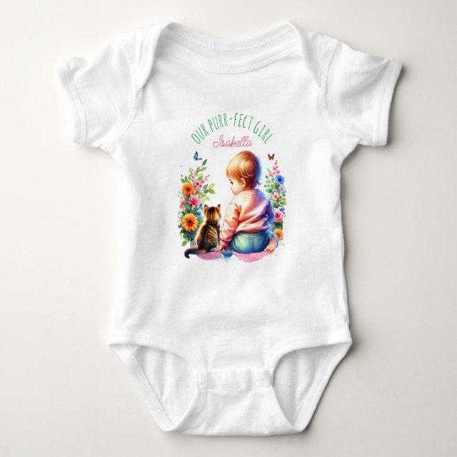 Out Purr-fect Girl | Personalized Baby Bodysuit (Front)