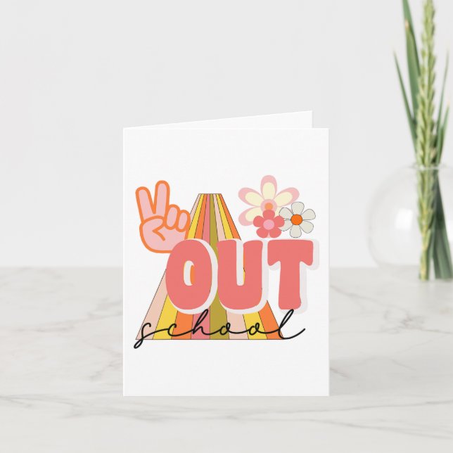Out School Funny Last Day Of School Graduation Kid Card (Front)