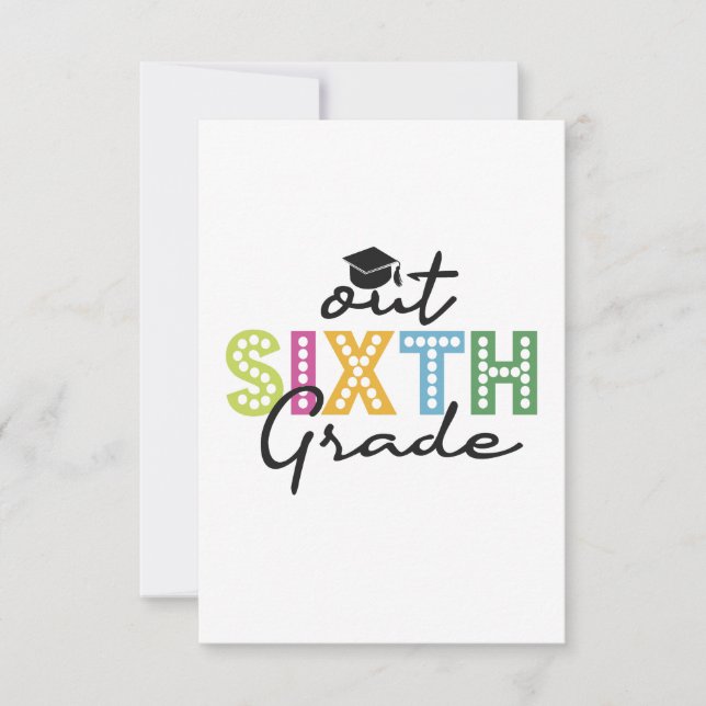 Out Sixth Grade Graduation Senior Summer Vacation  Thank You Card (Front)