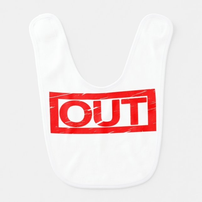 Out Stamp Baby Bib (Front)