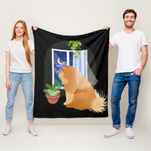 OUT THERE SOMEWHERE Chow fleece blanket black