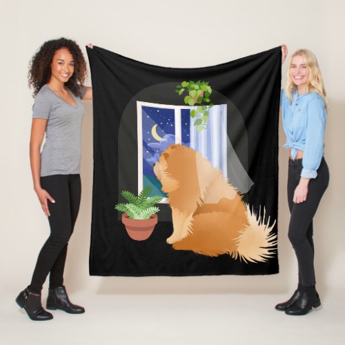  OUT THERE SOMEWHERE  Chow fleece blanket black