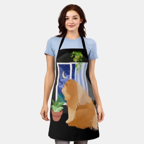  OUT THERE SOMEWHERE  Chow grooming chef apron