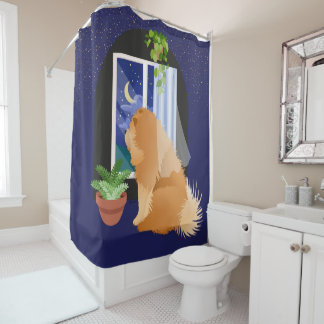 OUT THERE SOMEWHERE Chow shower curtain