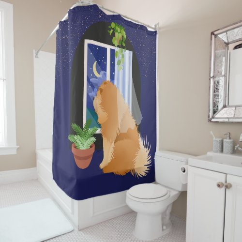 OUT THERE SOMEWHERE  Chow shower curtain