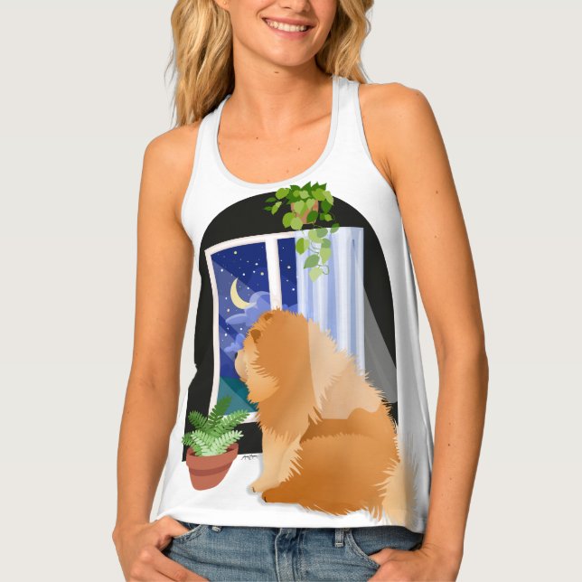  OUT THERE SOMEWHERE  Chow tank top  (Front)