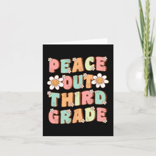 Out Third Grade Cute Groovy Last Day Of 3rd Grade  Card