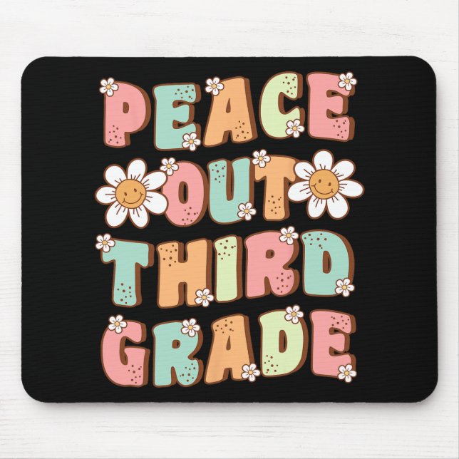 Out Third Grade Cute Groovy Last Day Of 3rd Grade  Mouse Pad (Front)