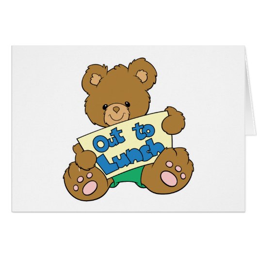 Out to Lunch Teddy Bear Cards (Front Horizontal)