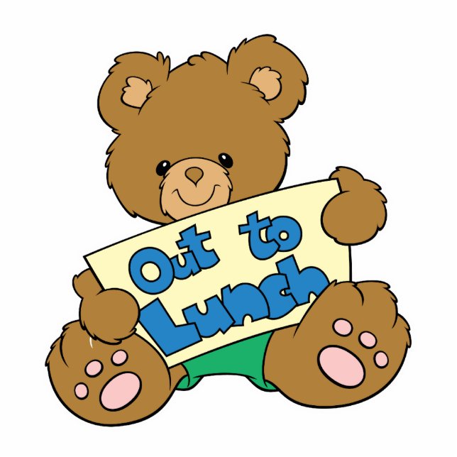 Out to Lunch Teddy Bear Cutout (Front)