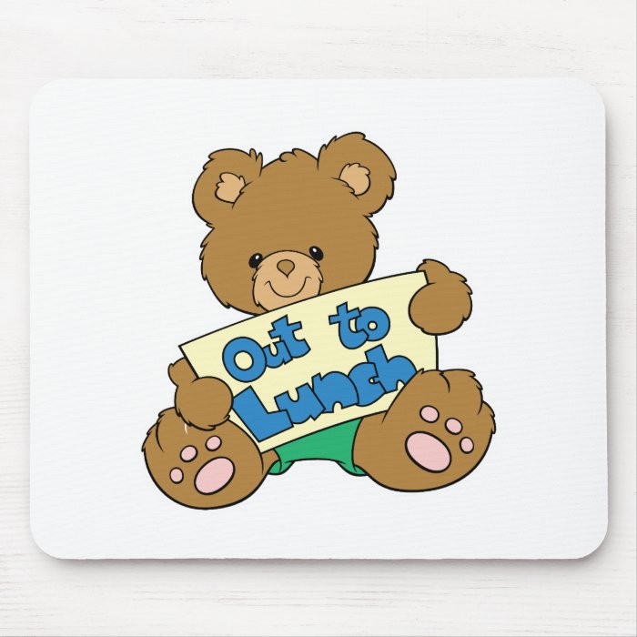 Out to Lunch Teddy Bear Mouse Mat