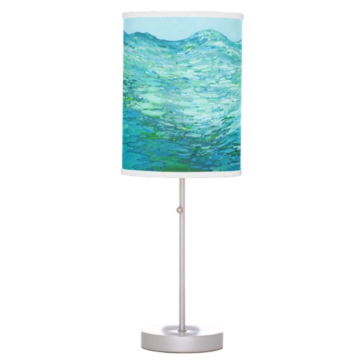 Out To Sea Ocean Wave Beach Coastal Home Lamp (Front)