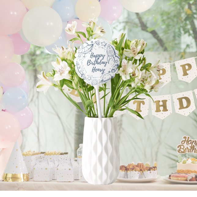 Out to space Birthday Customizable Balloon (Creator Uploaded)