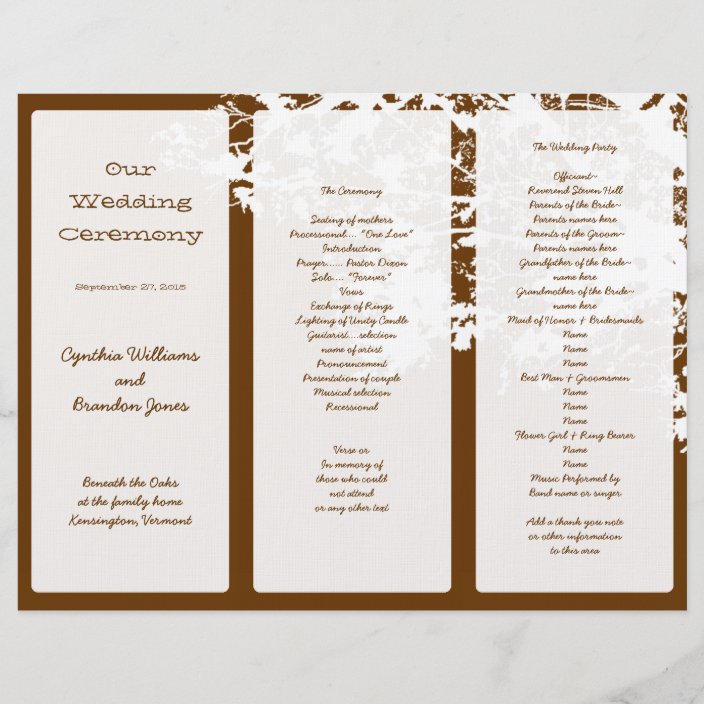 Wedding Party Program Template from rlv.zcache.com