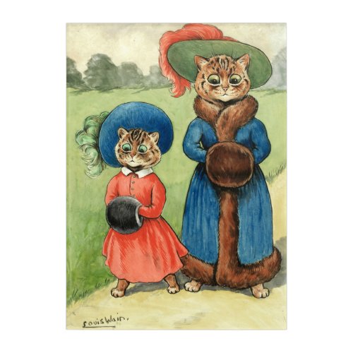 Out with Auntie by Louis Wain Acrylic Print