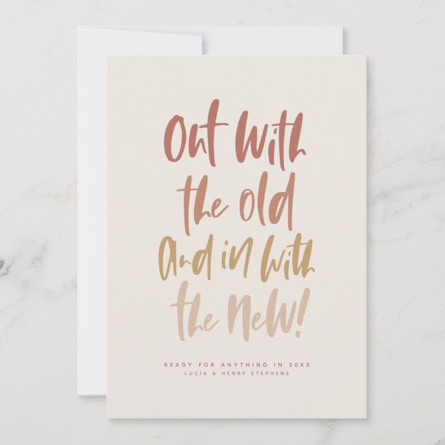 Out with the old modern happy new year card (Front)