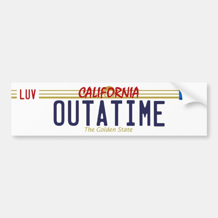 OUTATIME License Plate Bumper Sticker