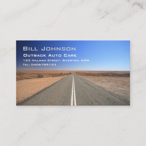 Outback Australia Road, Auto Care - Business Card