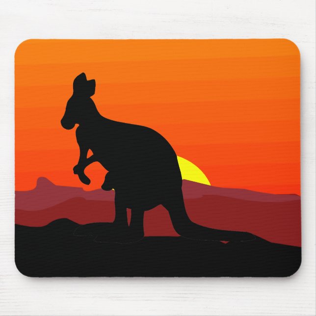 Outback Australian Kangaroo at Sunset Mouse Pad (Front)