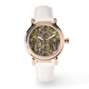 Outback Beauty: Kangaroo And Wattle Photo Collage Watch