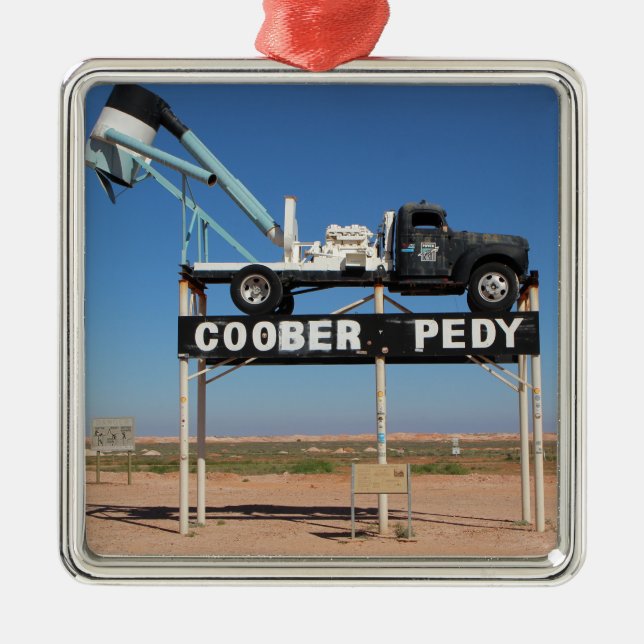 Outback Coober Pedy Customized Souvenir Metal Ornament (Front)