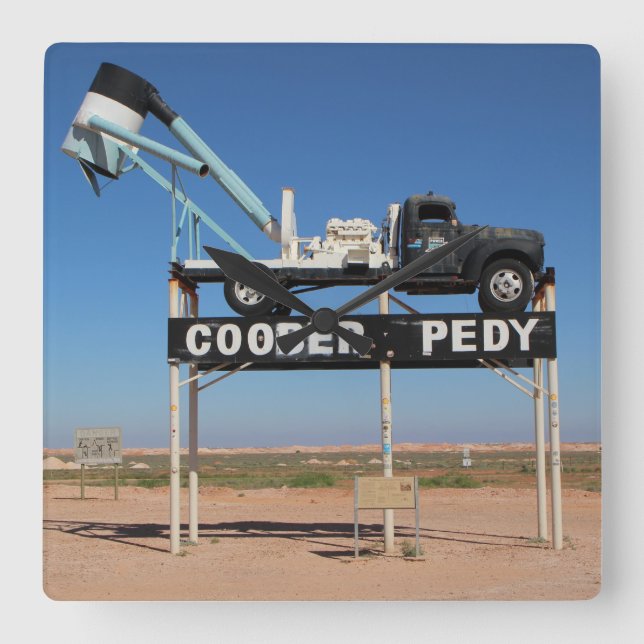 Outback Coober Pedy Customized Souvenir Square Wall Clock (Front)