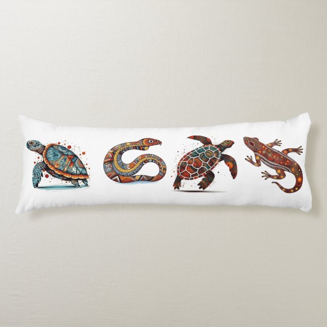  Outback Earth Spirits, aboriginal art  Body Pillow (Front)