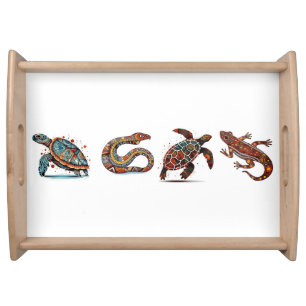 Outback Earth Spirits, aboriginal art Serving Tray