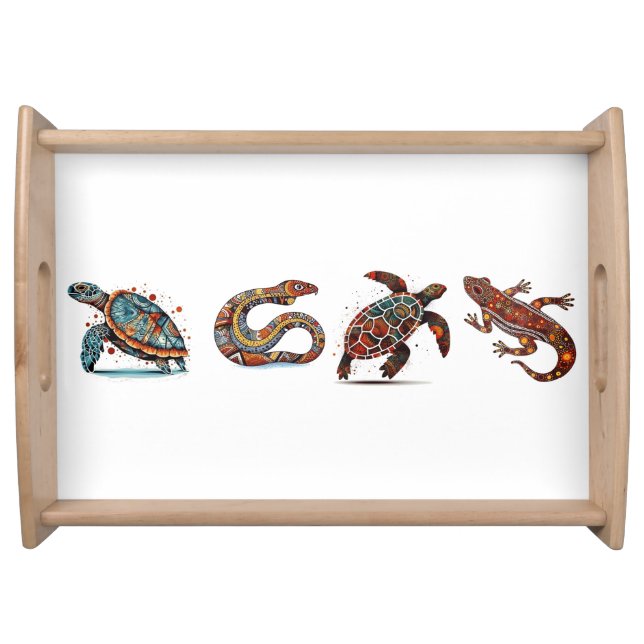 Outback Earth Spirits, aboriginal art Serving Tray (Front)