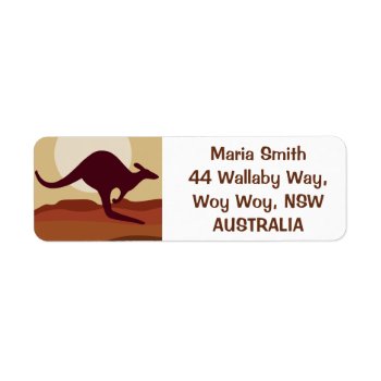 Outback Kangaroo Label by LifeOfRileyDesign at Zazzle