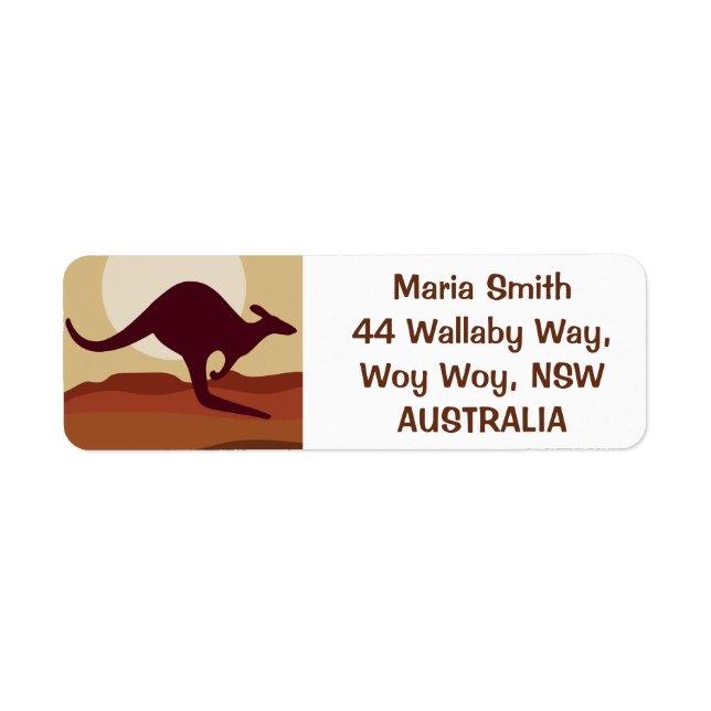 Outback kangaroo label (Front)