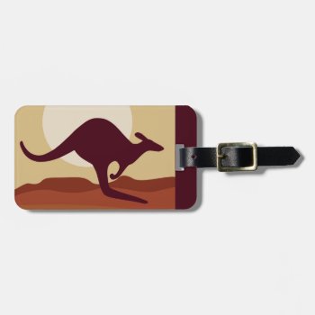 Outback Kangaroo Luggage Tag by LifeOfRileyDesign at Zazzle