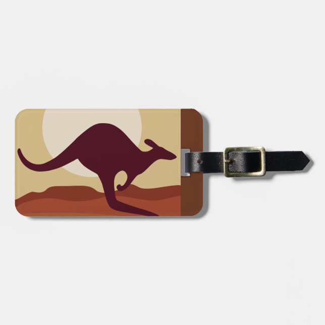 Outback kangaroo luggage tag (Front Horizontal)