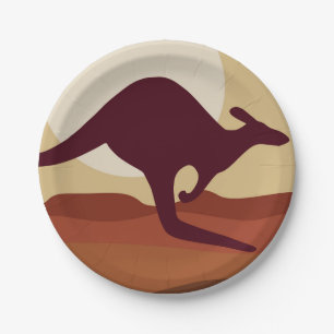 Outback kangaroo paper plates