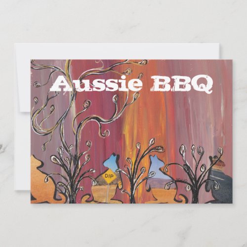 Outback Kangaroos  Aussie BBQ Invitations