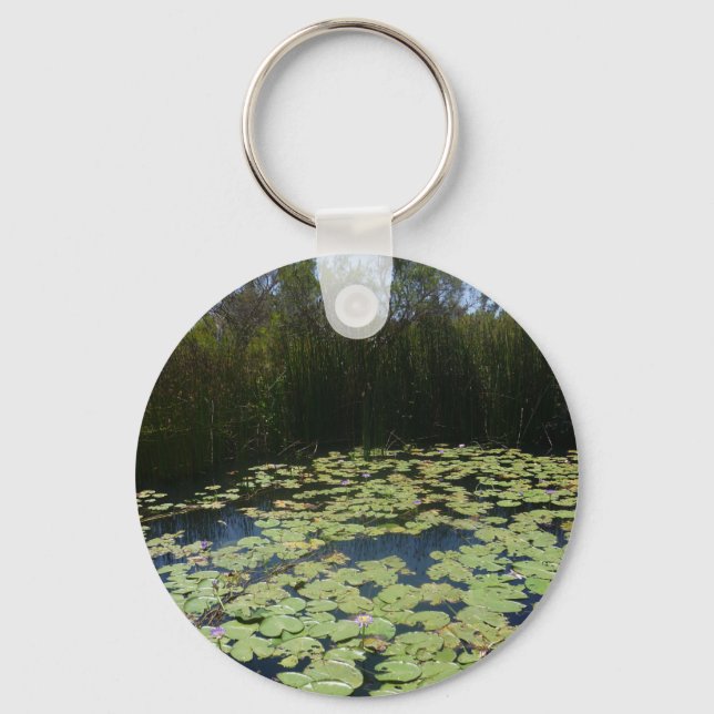 Outback Lily Pads Button Key Ring (Front)